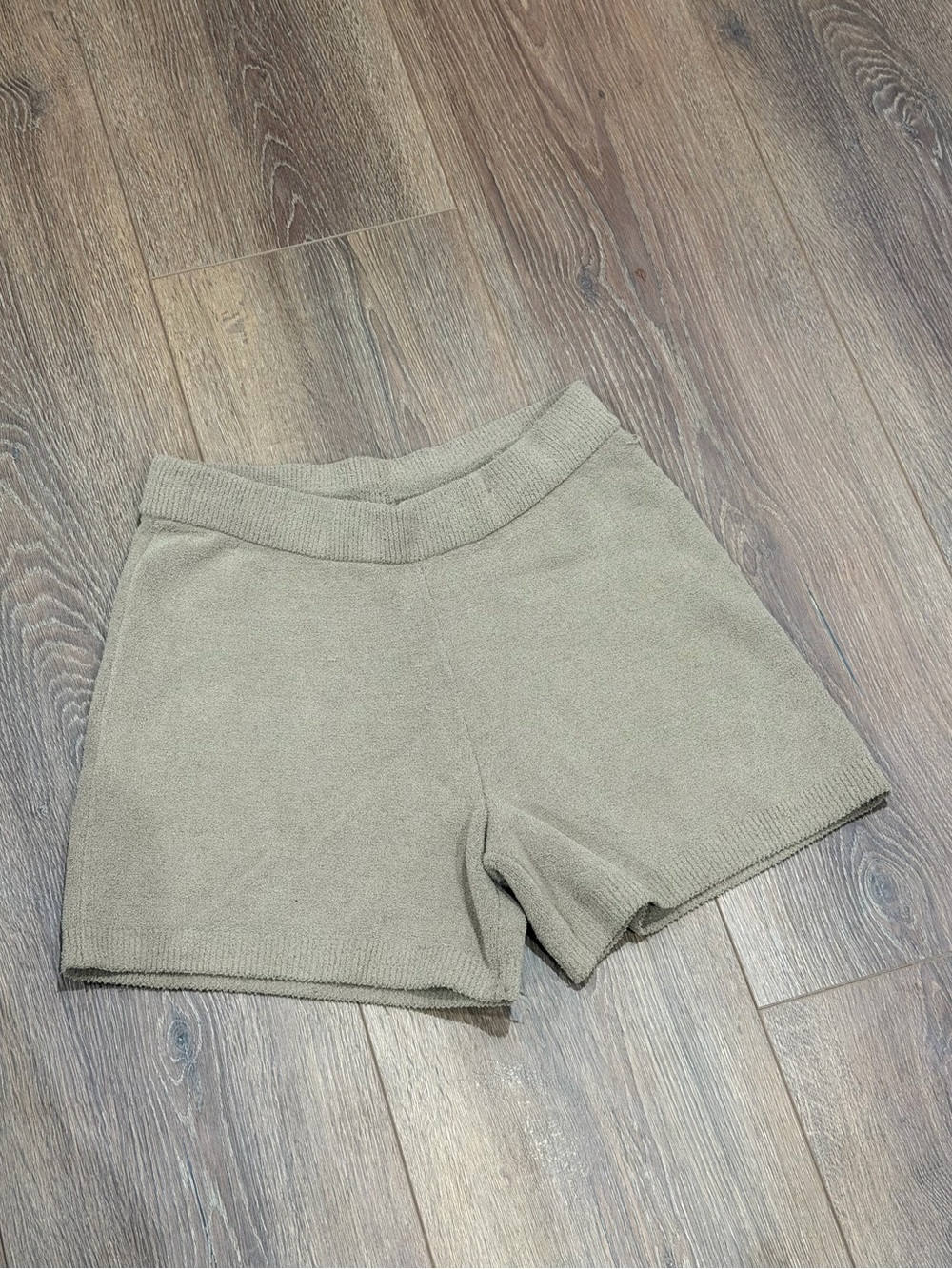 Skims light cozy Knit Lounge Shorts in Taupe